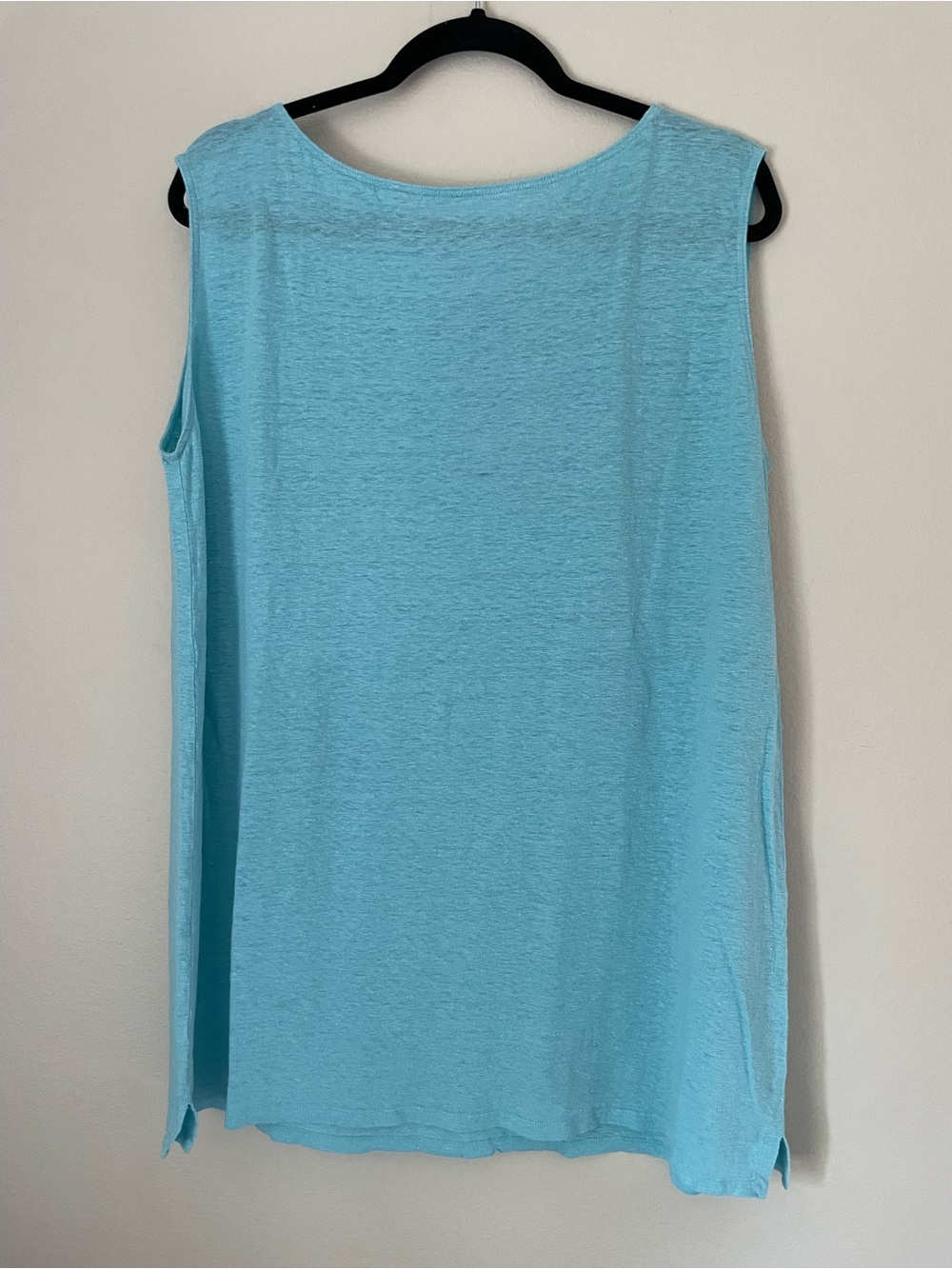 Eileen Fisher Organic Linen Light Blue Sleeveless Tank Top Size Large
